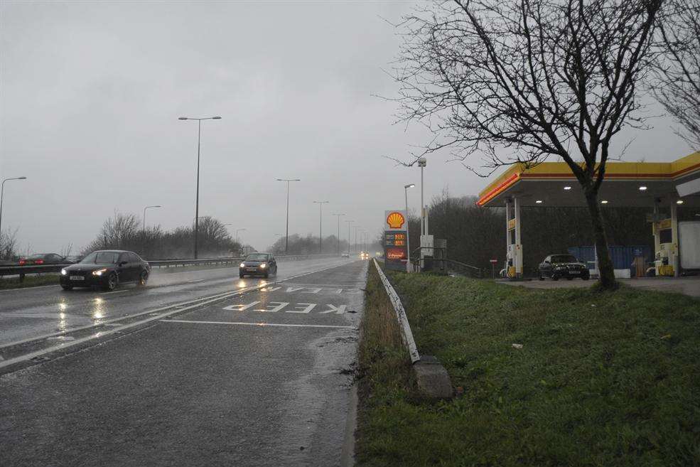 The scene of the crash on the A229