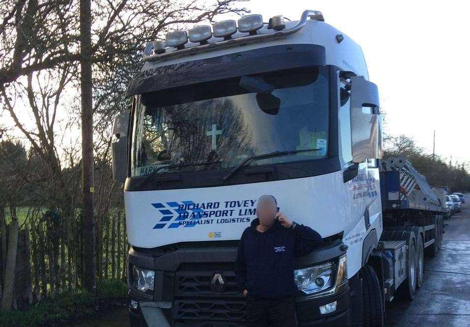 Contractors arrive in Bowmans Road in another attempt to install an 85ft phone mast