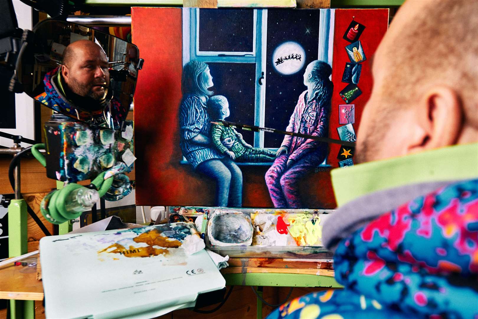 Bazza West became quadriplegic after a car accident aged 19 and uses mouth painting as a form of self-expression (Ian Treherne/PA)