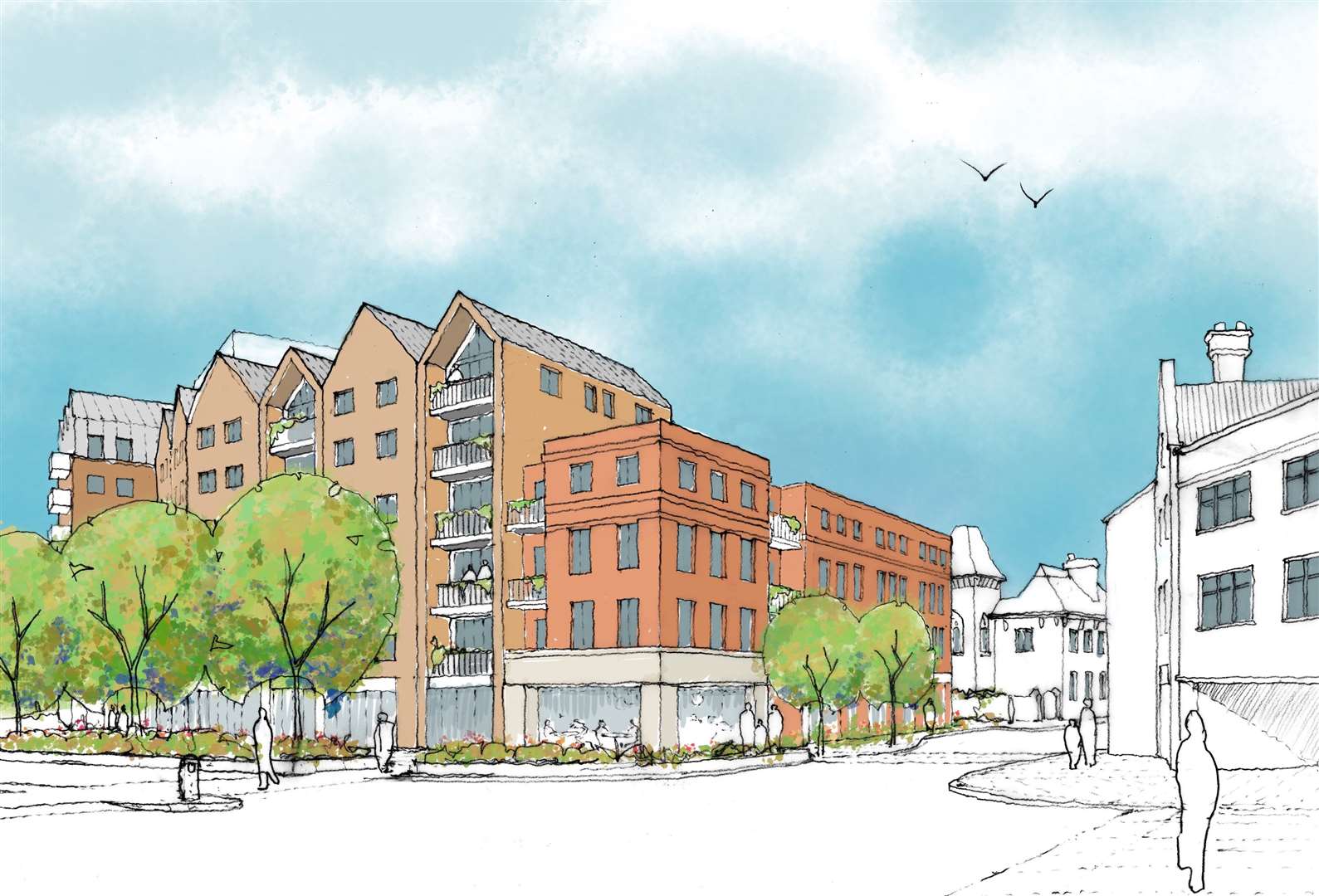 An artist's impression of how new homes at Bardell Wharf could look. Picture: Todd Architects