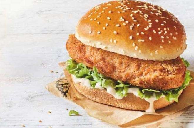 The original recipe vegan burger from KFC. Picture: KFC