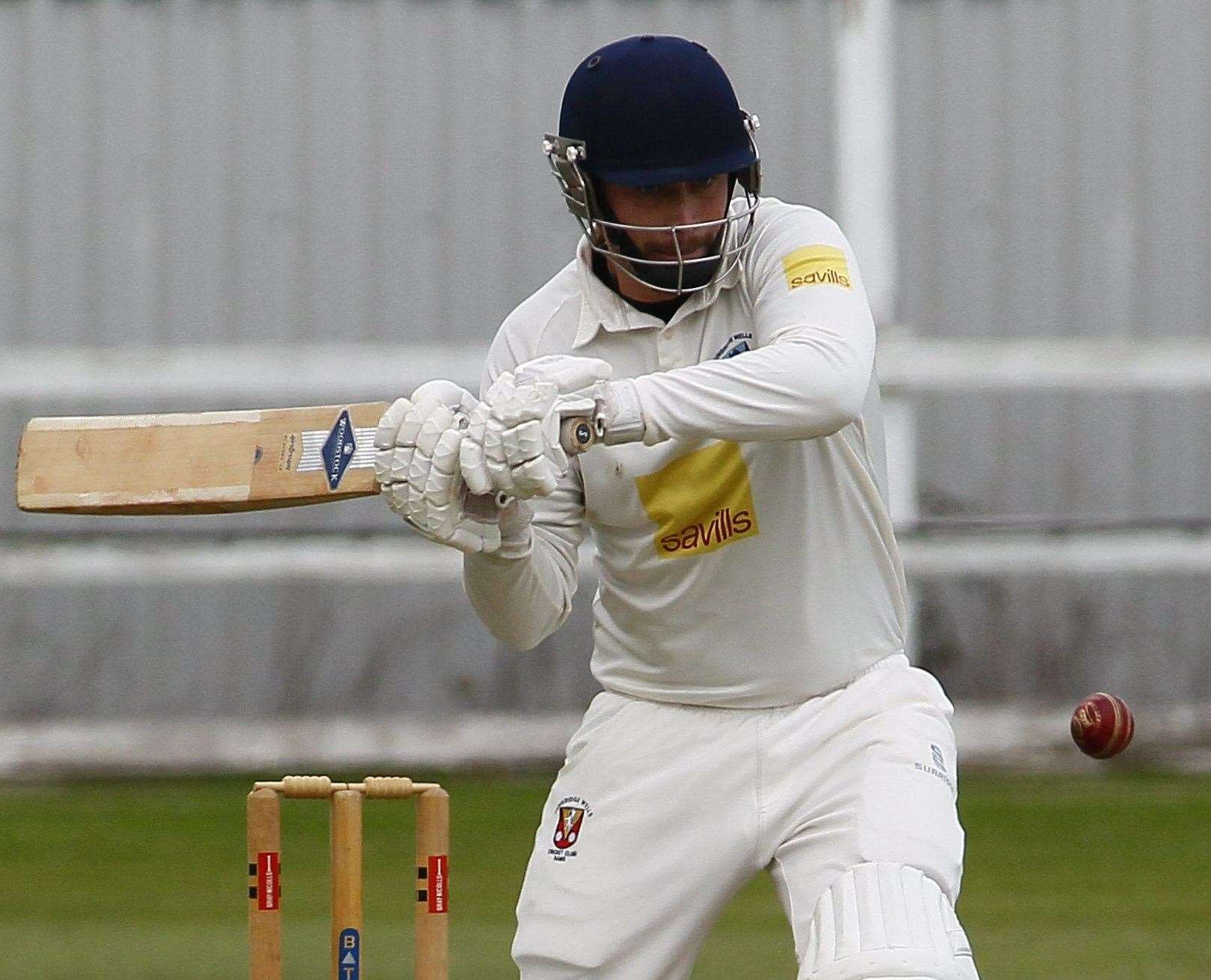 Tunbridge Wells' Sam Stickler on his way to 68 against Lordswood Picture: Sean Aidan