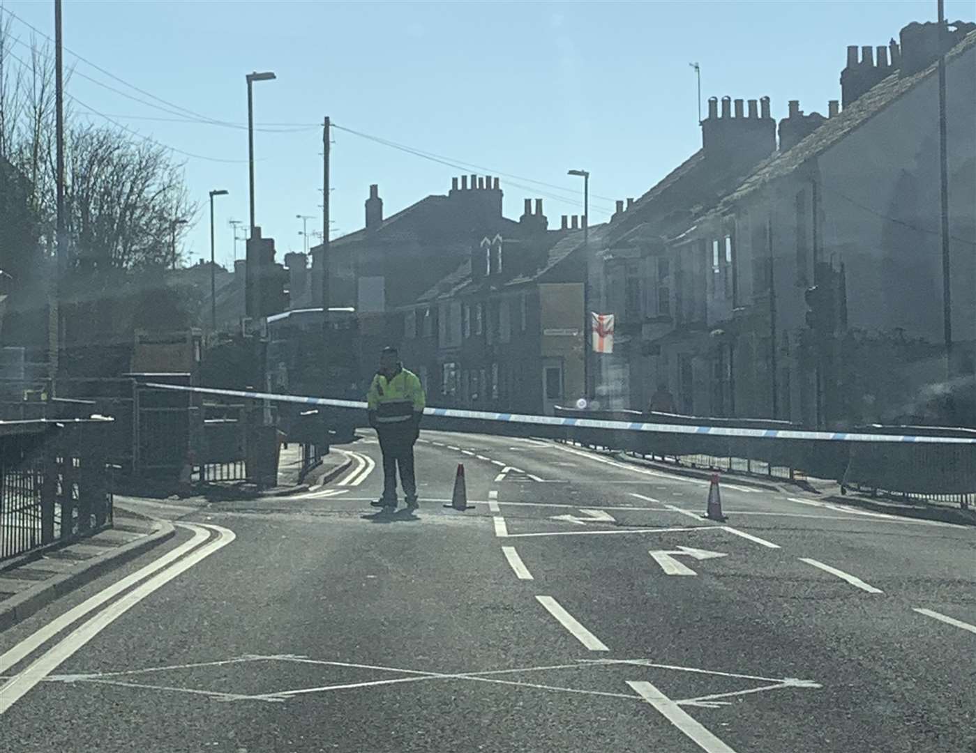 Police were at Luton Road, Chatham after a woman was found injured.