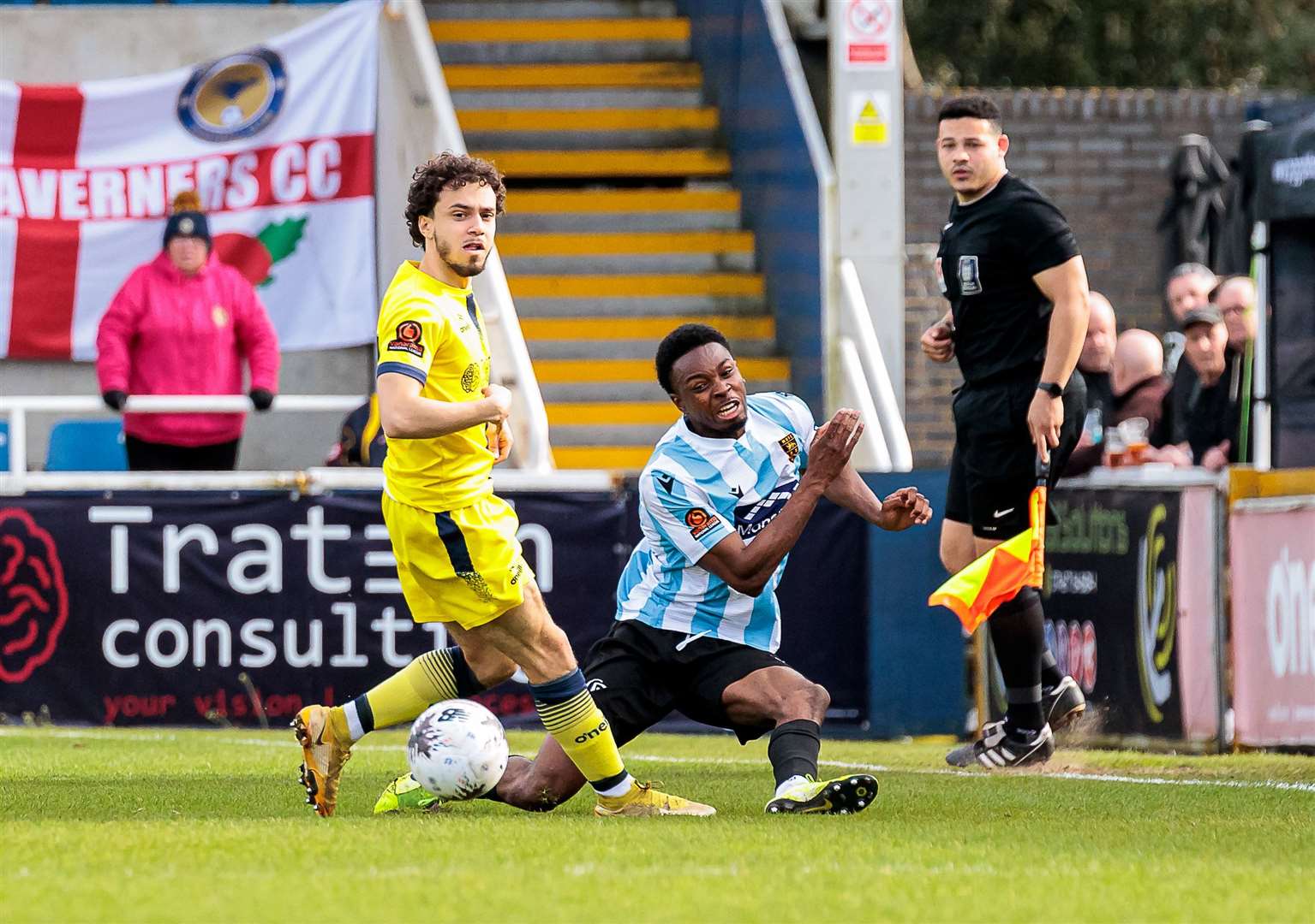 Match-winner Raphe Brown takes care of defensive duties. Picture: Helen Cooper