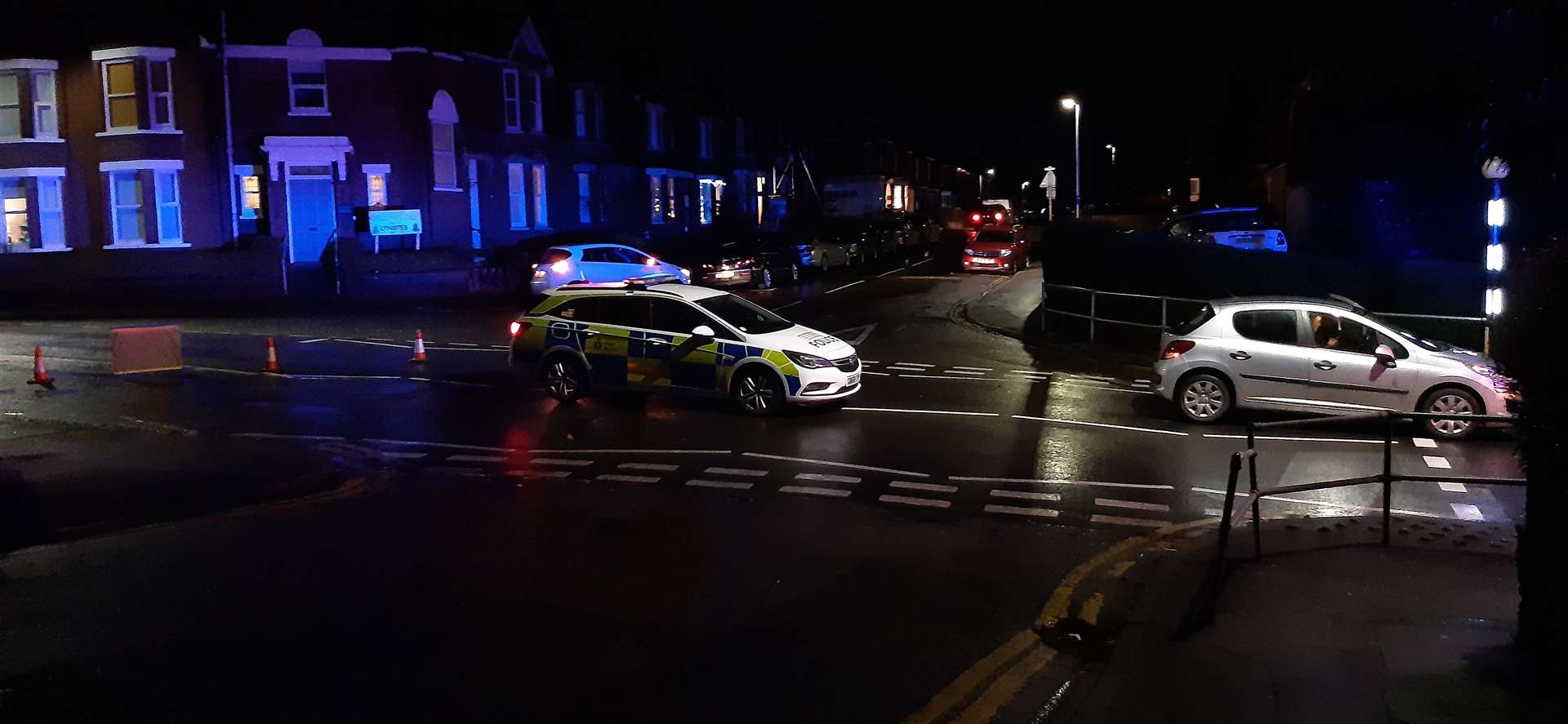 Police at the scene of the incident in Faversham