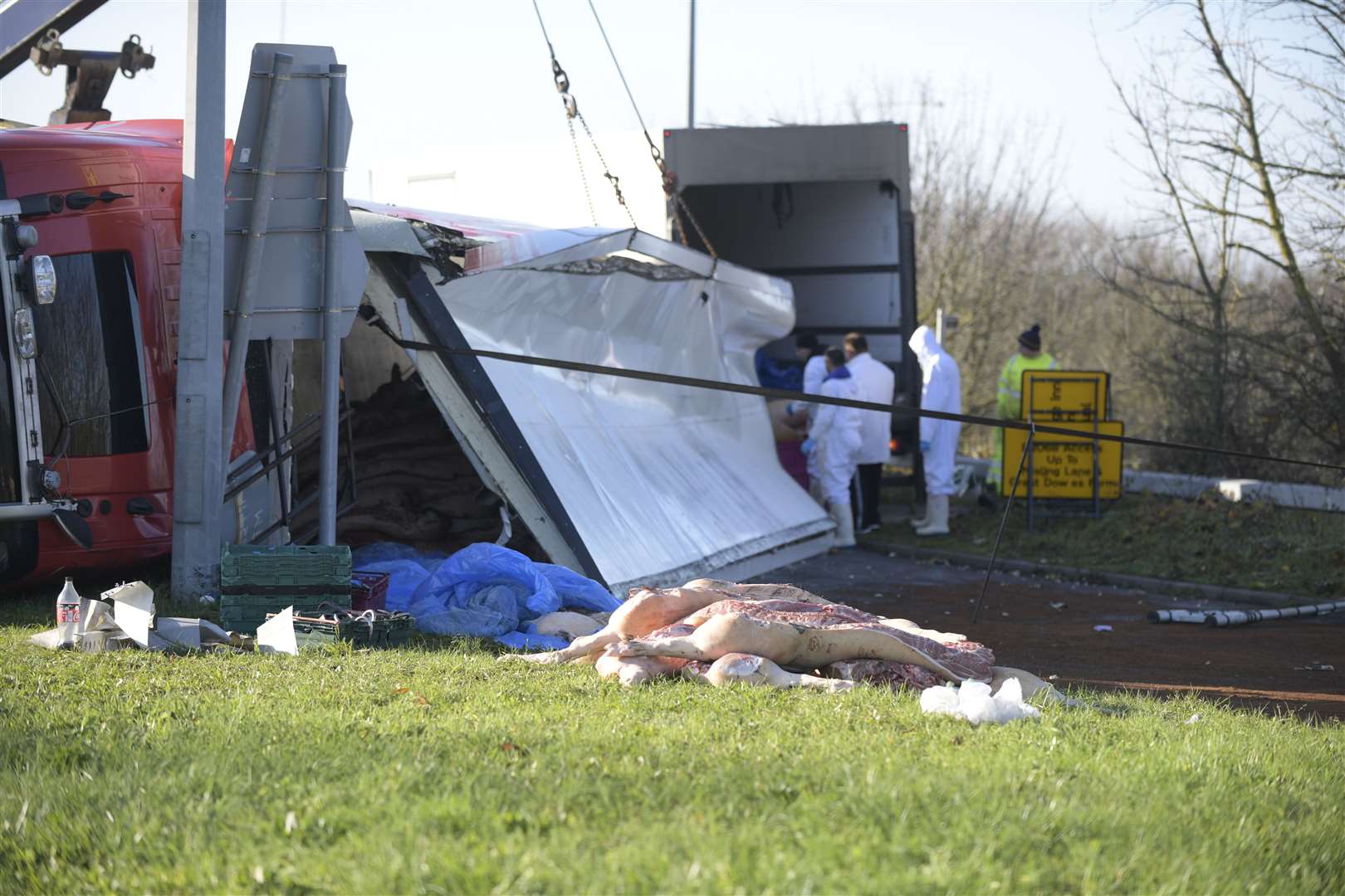 The scene of the roundabout. Picture: Barry Goodwin