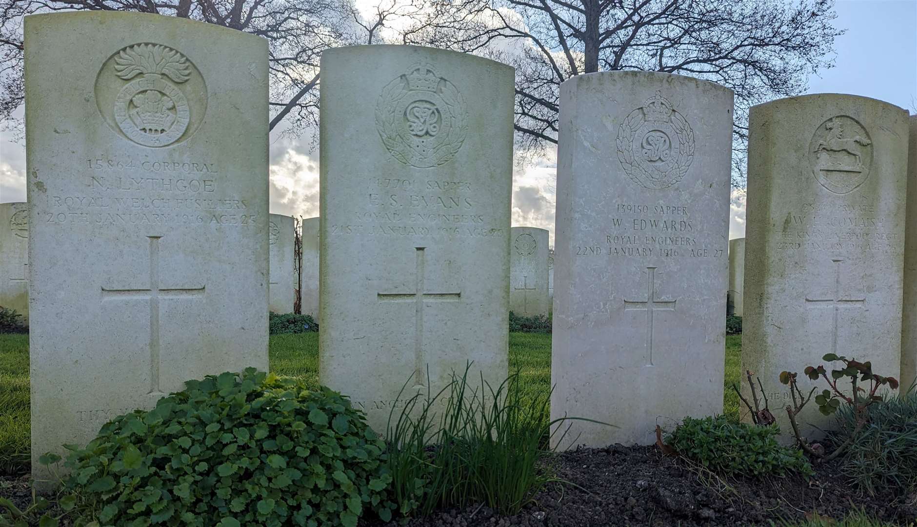 Reporter Rhys Griffiths visited the grave of a relative who is buried at the Chocques Military Cemetery