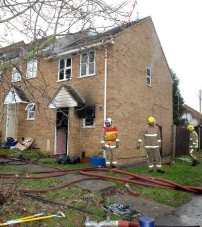 Firefighters at the scene on Saturday. Picture: BARRY CRAYFORD