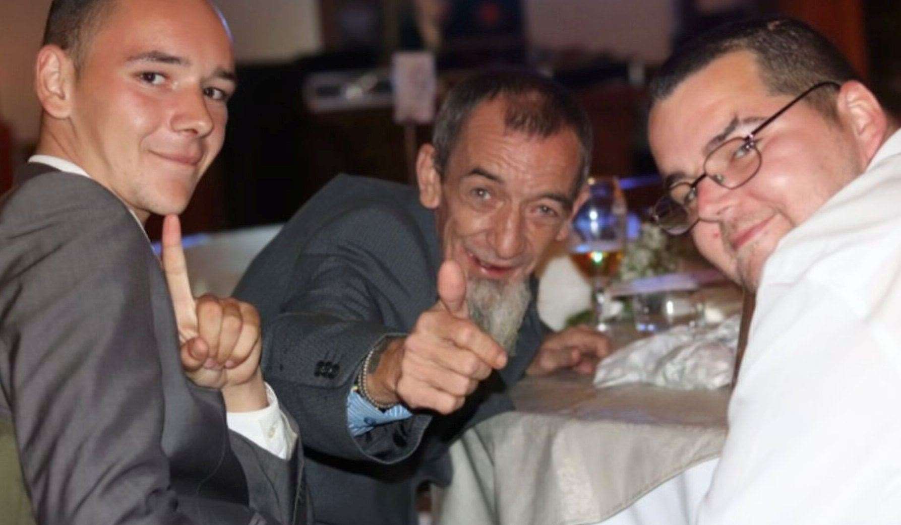 Ben, Wayne and Chris at a family wedding. Picture: George Woodgate