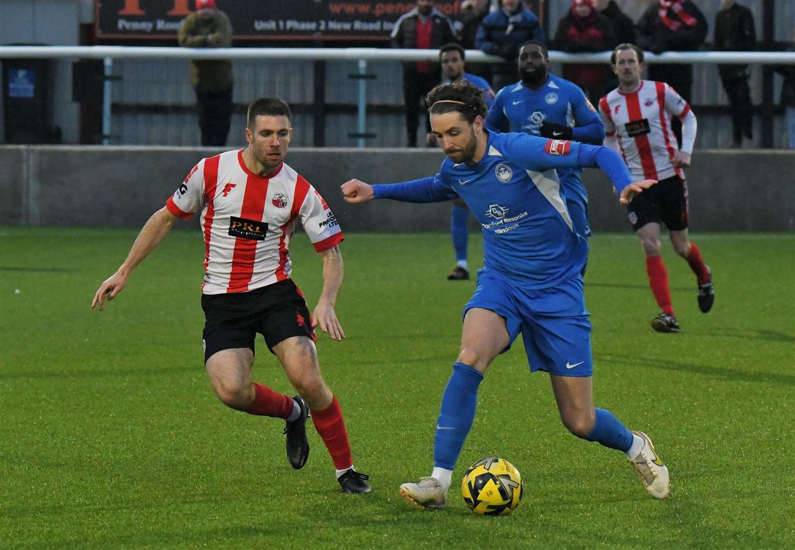 No way through for Hythe at the weekend as Sheppey keep it tight at the back Picture: Marc Richards