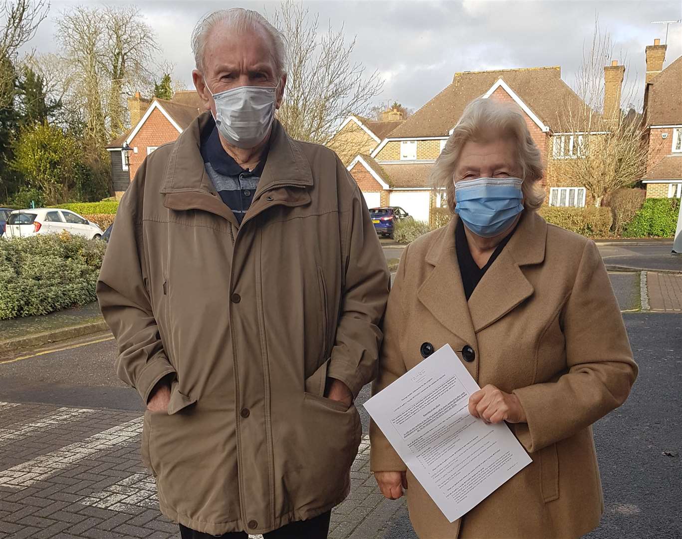 Tony and Jean Vastable after getting the vaccination