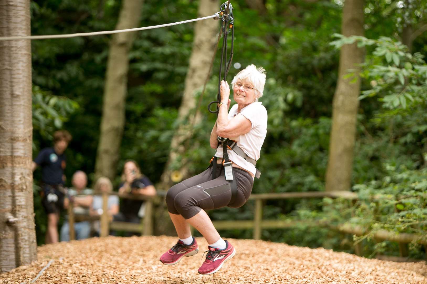 Eileen Noble, 84, the oldest women on record to do Go Ape. Picture: Matt Walker