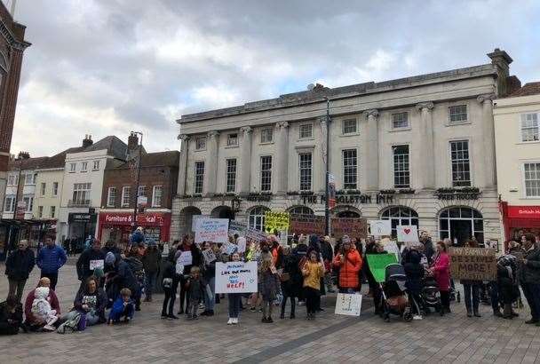 People who took part in the vigil held in Maidstone over midwifery services Picture: Hannah Lamprell