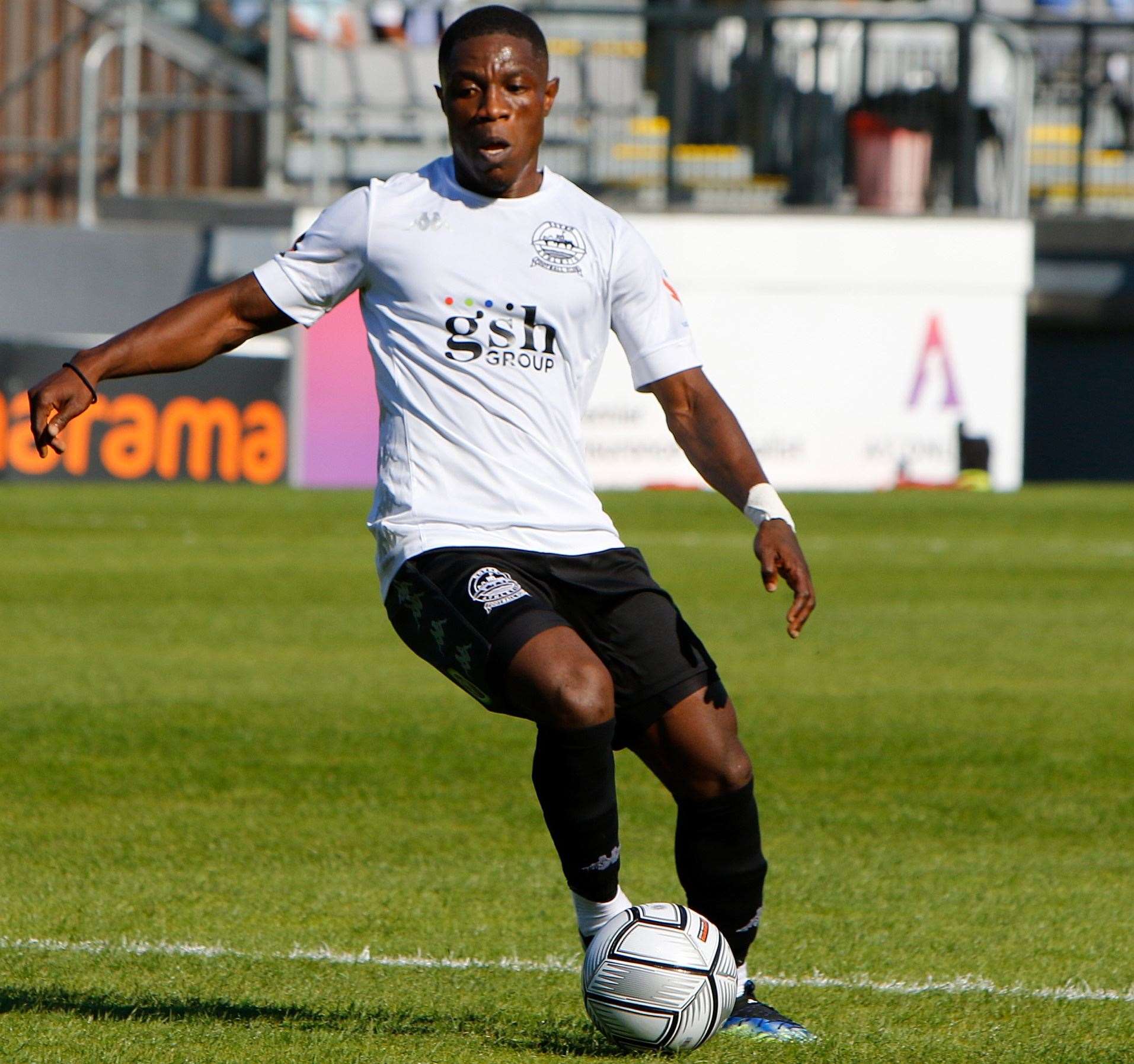 Koby Arthur came off the bench for Dover in last weekend's defeat to Bromley after recovering from a hamstring injury. Picture: Andy Jones