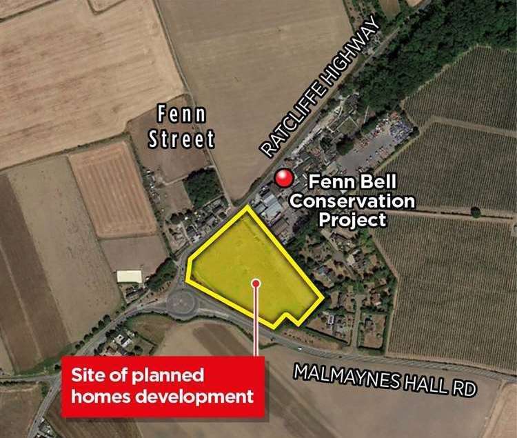 The housing development would be directly next to the Fenn Bell Conservation Project off the Ratcliffe Highway