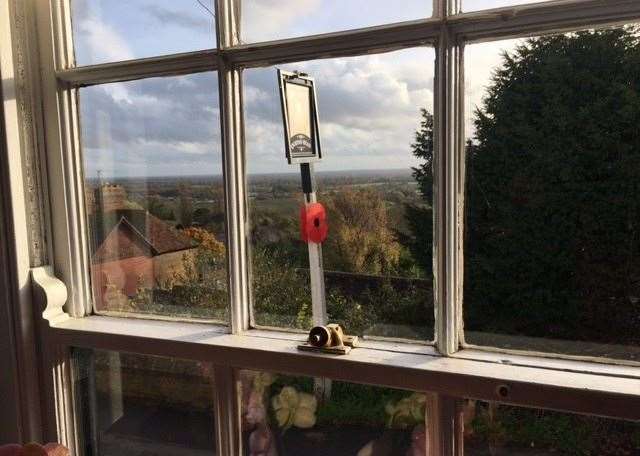 Another nominee for my Pub of the Year, the view from the front window of the Queens Head in Sutton Valence is spectacular