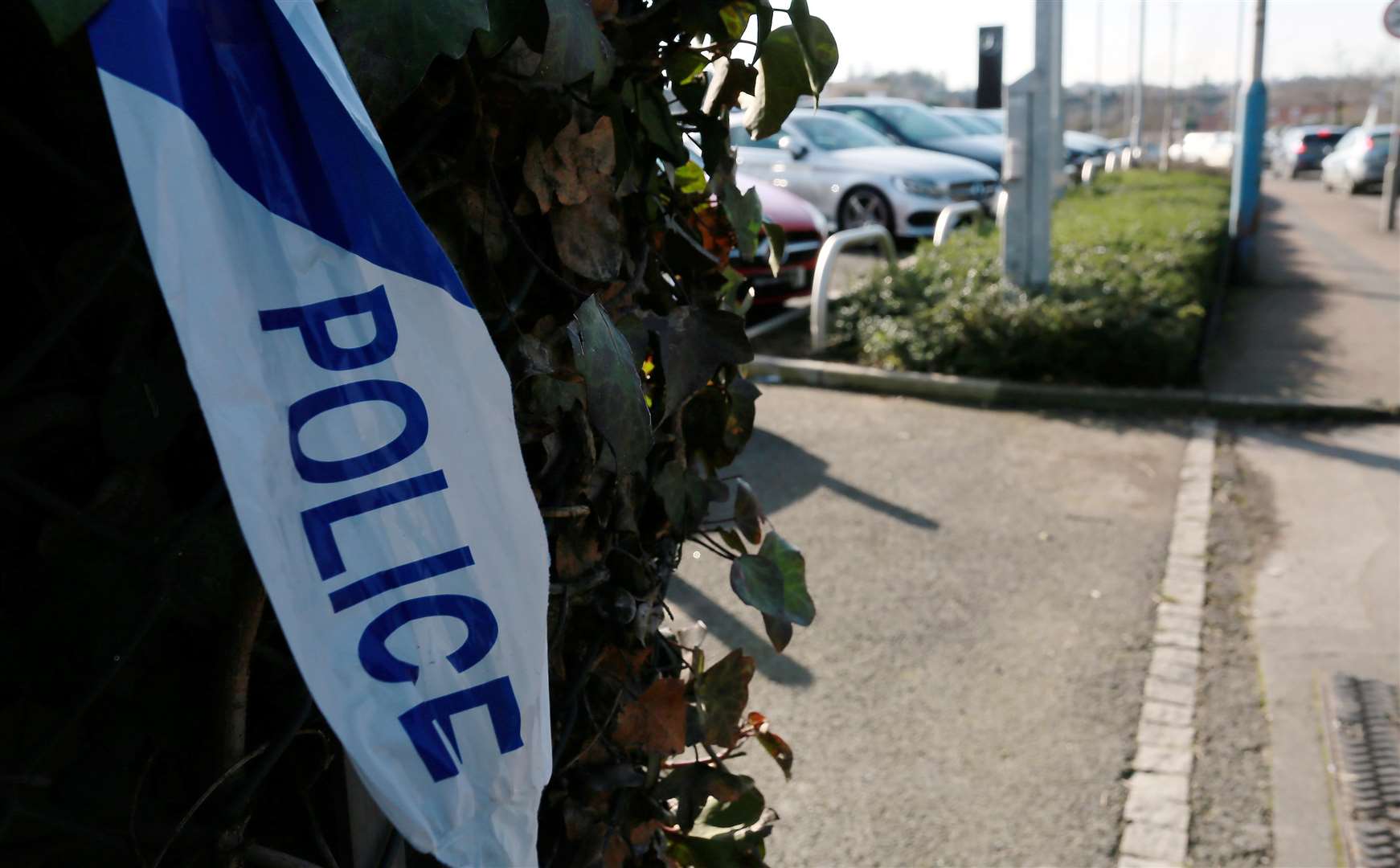 Police at the scene of a stabbing close to Mercedes-Benz Tonbridge dealership. Picture: Phil Lee