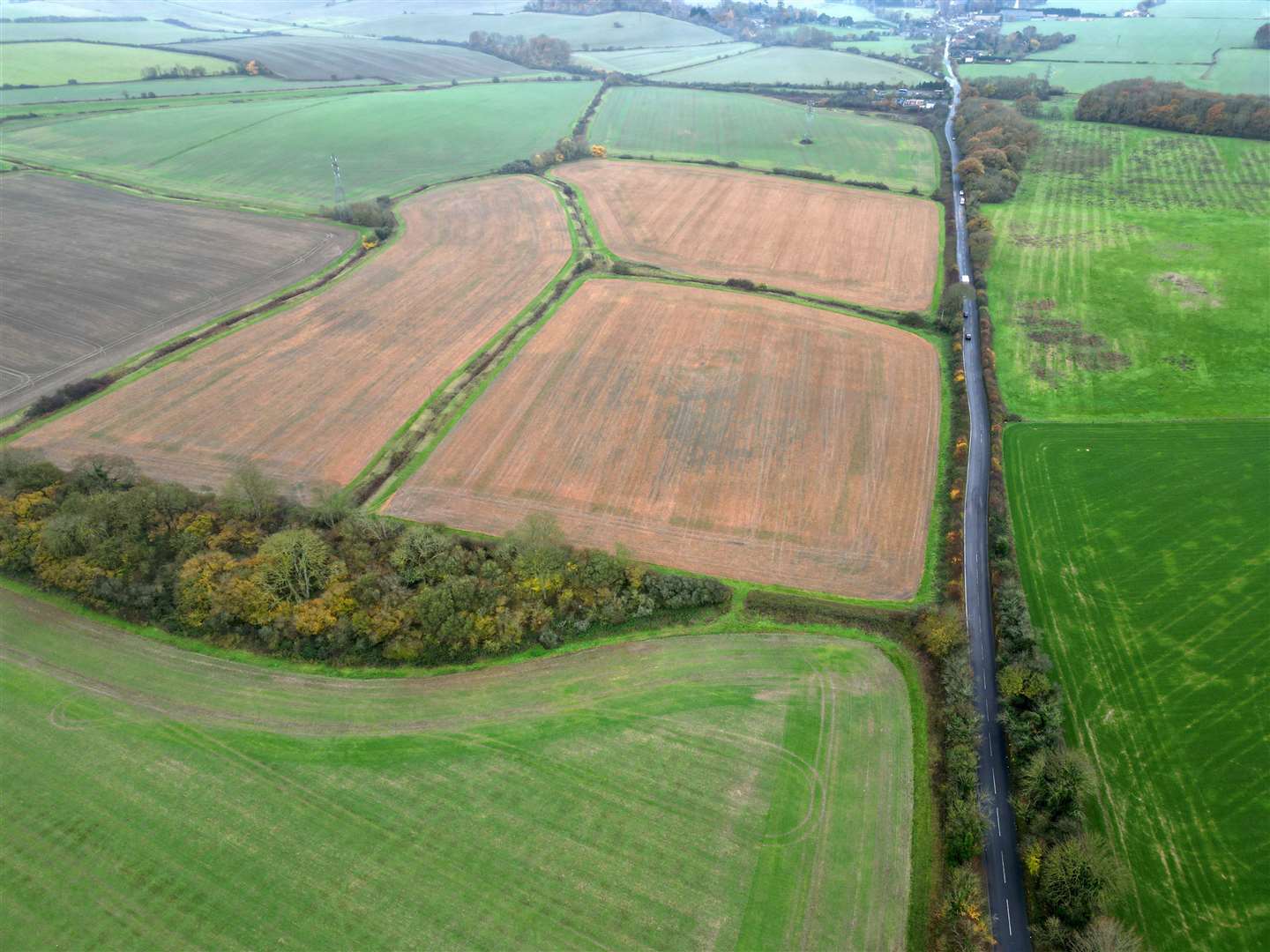 Site of a proposed solar panel farm.B2070 Stone Street between the electricity sub station by Stanford North and Postling.Picture: Barry Goodwin