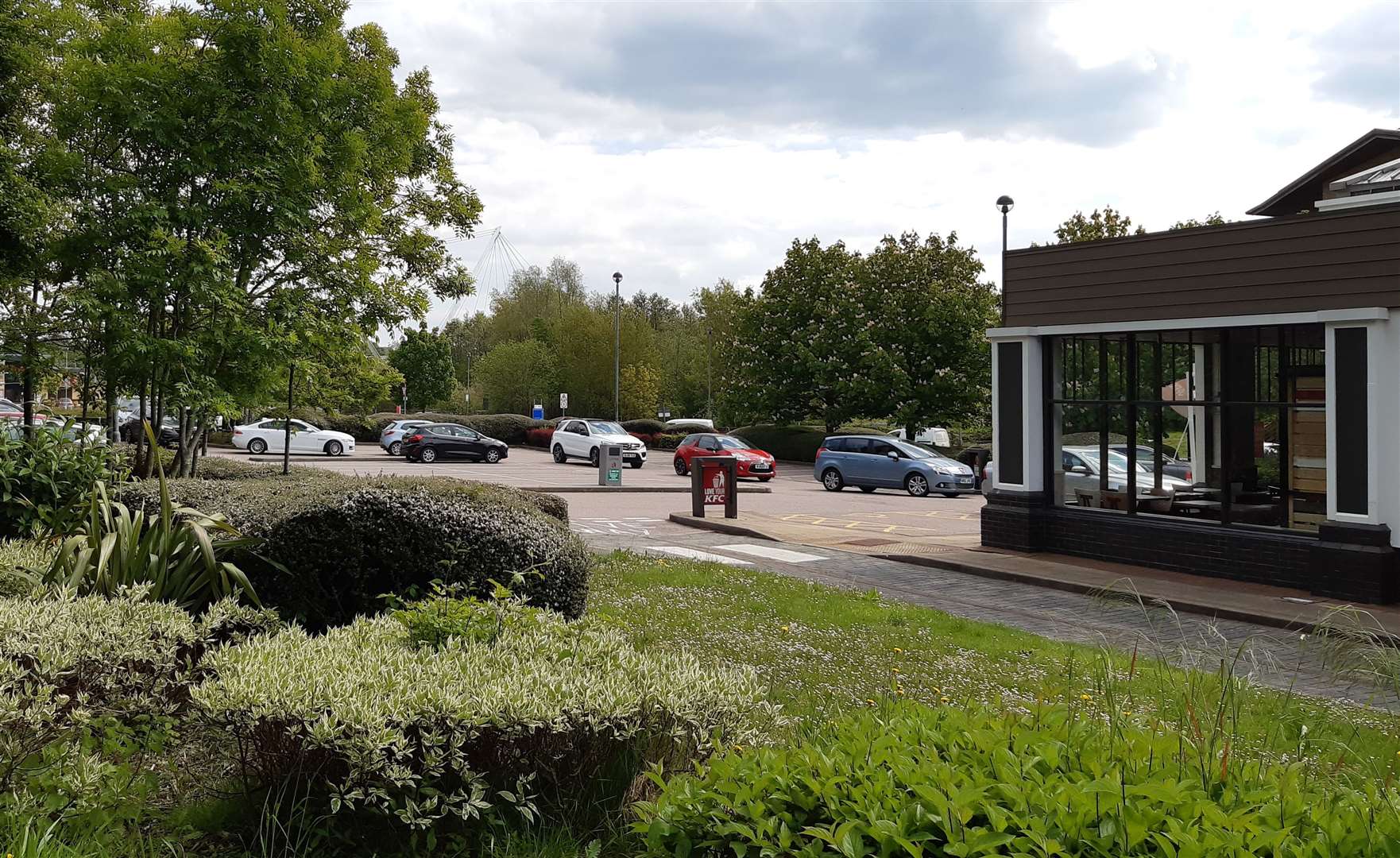 The long queue for KFC on Ashford's Eureka Park