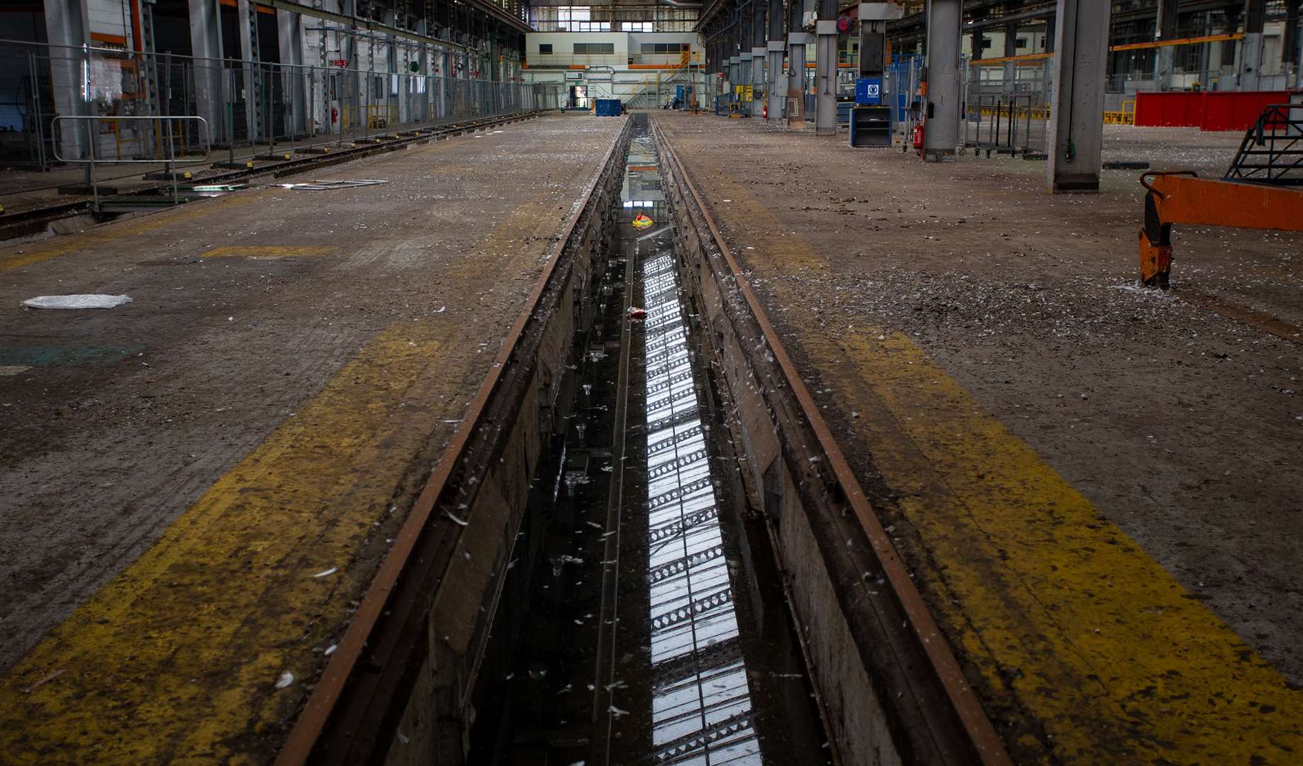 Work pits are now filled with pigeon faeces and green, toxic-looking water.