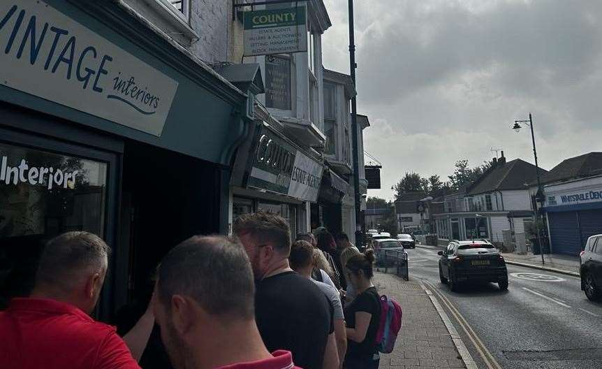 A queue forming outside the restaurant, before it had even opened