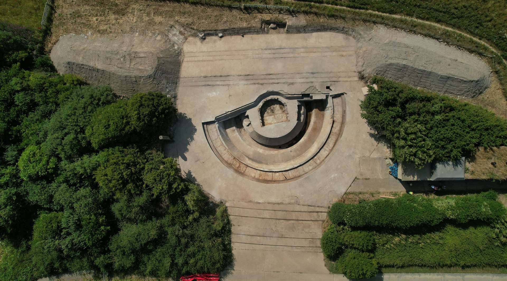 Excavations have revealed the scale of the giant gun emplacement. Picture: National Trust/Isle Heritage CIC