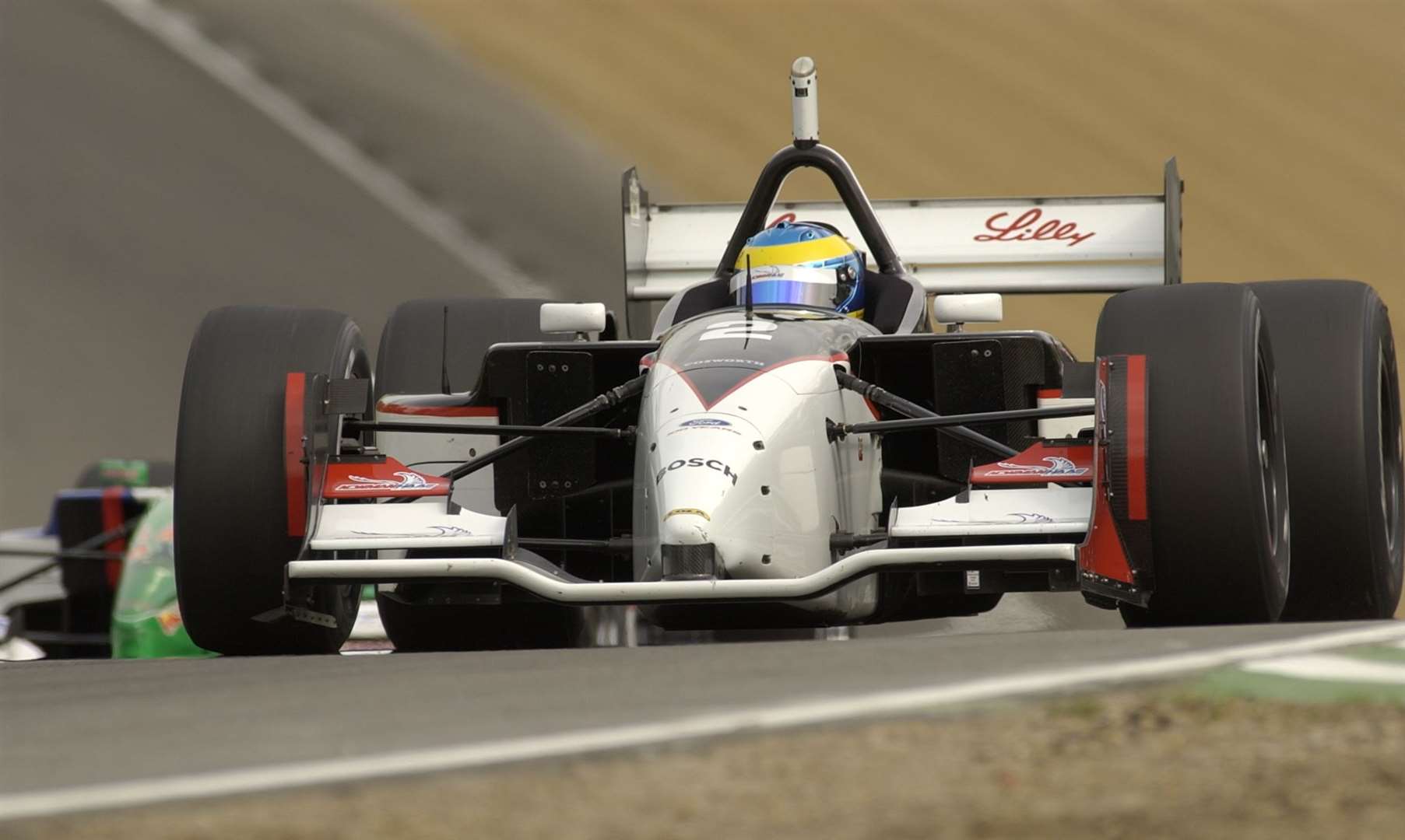 Sebastien Bourdais in action during the London Champ Car Trophy meeting at Brands Hatch in May 2003. Picture: Andy Payton