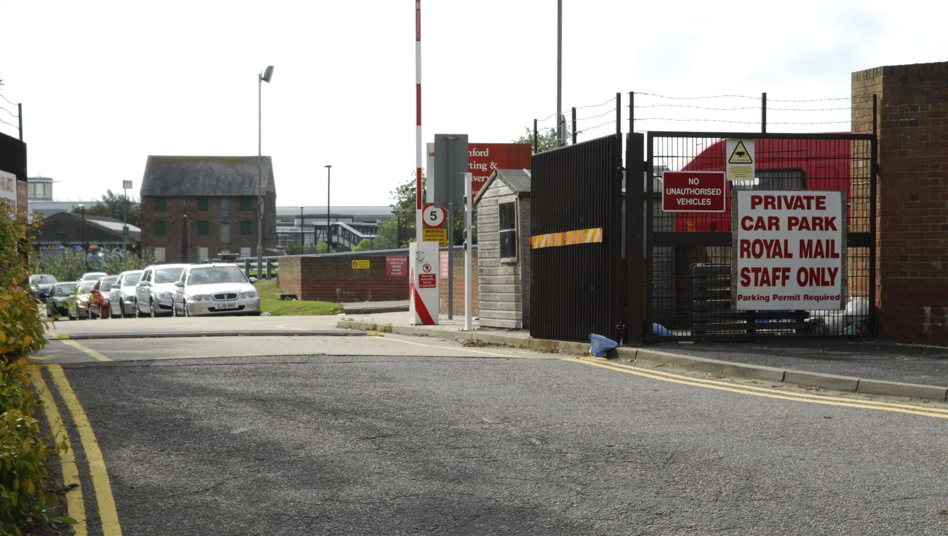 Cars parked in the sorting office yard in September 2011. Picture: Martin Apps