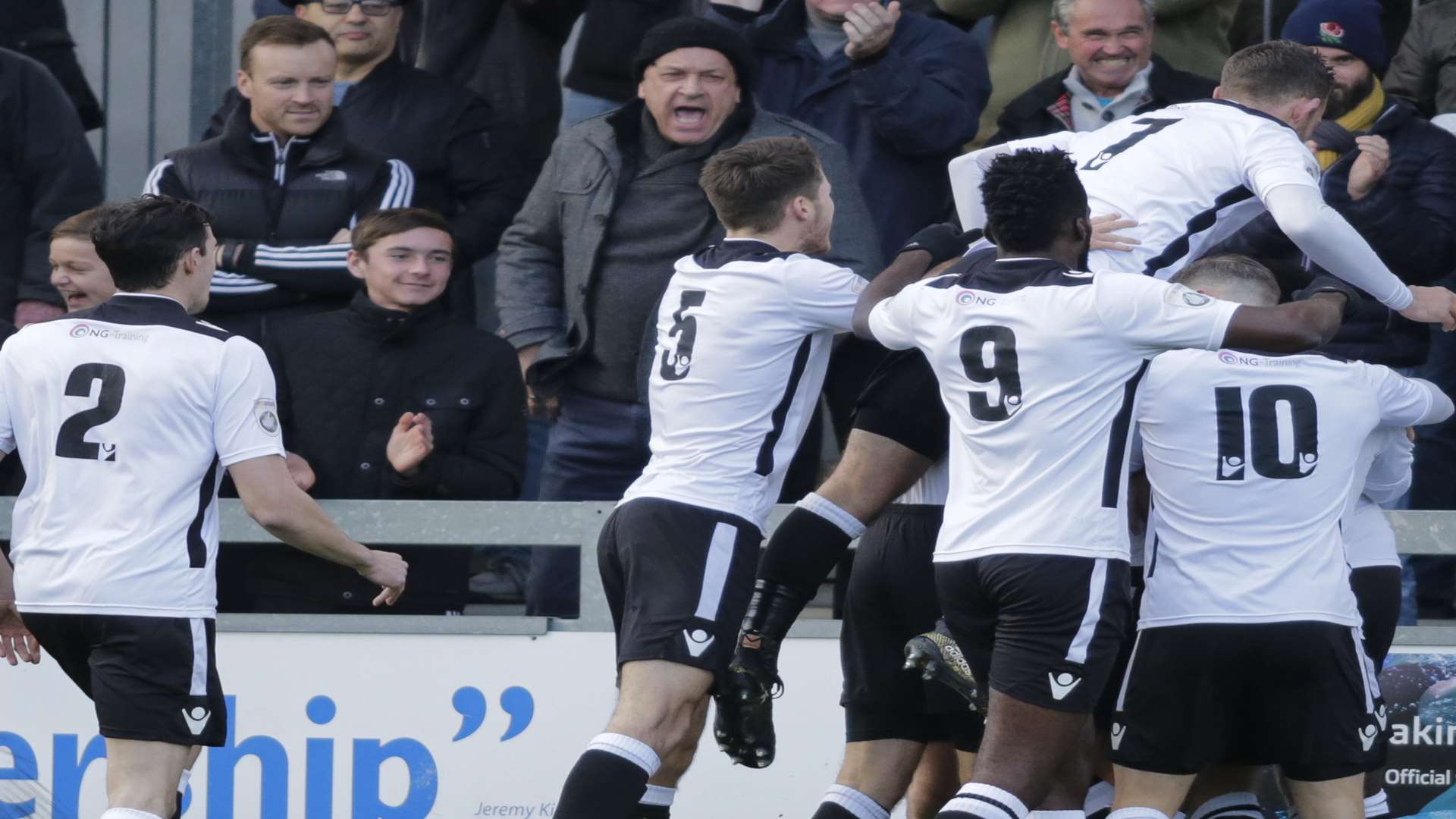 Dartford celebrate Elliot Bradbrook's first goal against Sutton Picture: Martin Apps