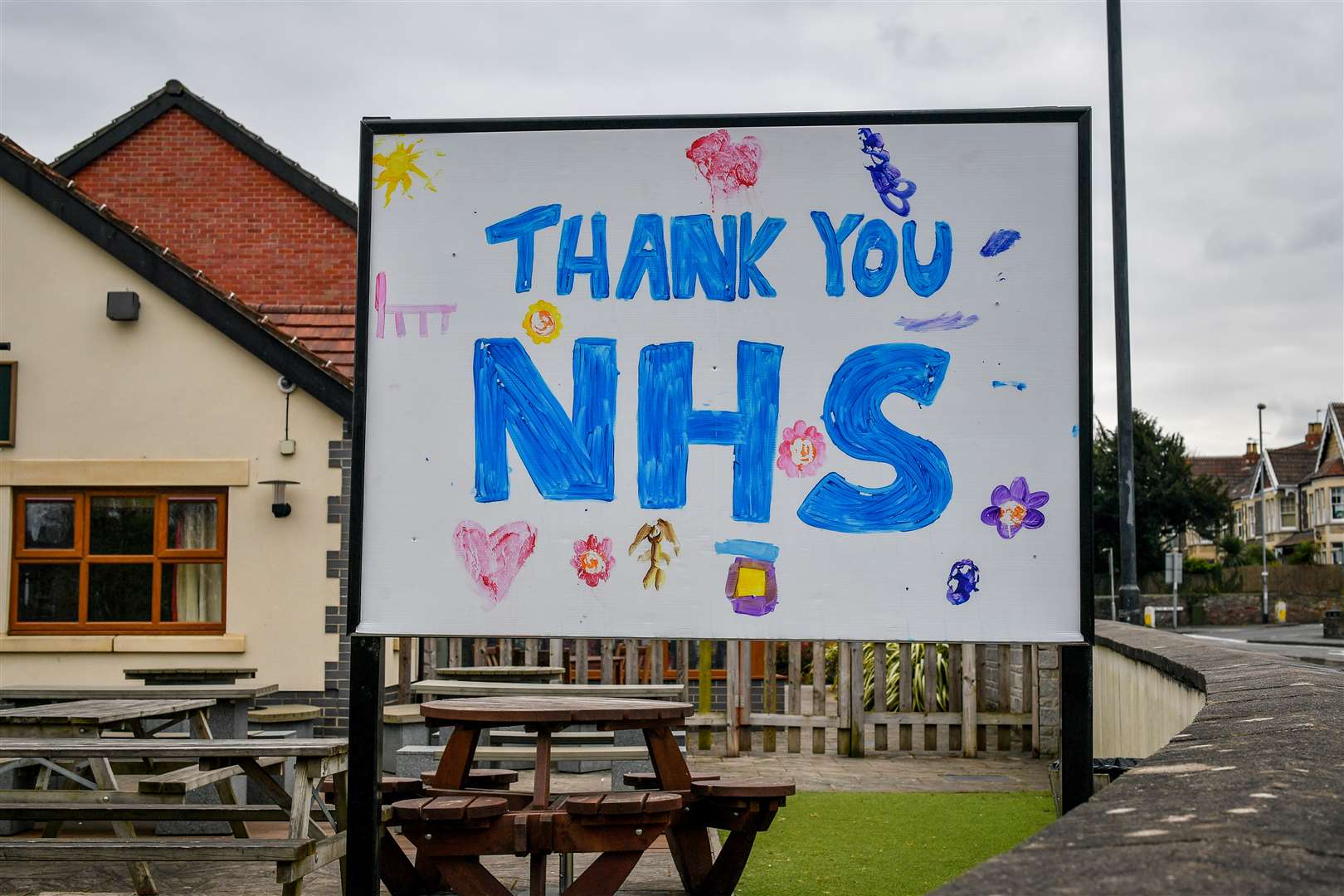 Much of the artwork pays tribute to the NHS workers on the front line of tackling the virus (Ben Birchall/PA)