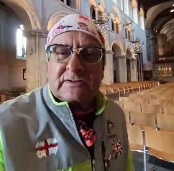 Former children's TV presenter Timmy Mallett inside Rochester Cathedral. Copyright Timmy Mallett timmymallett.co.uk