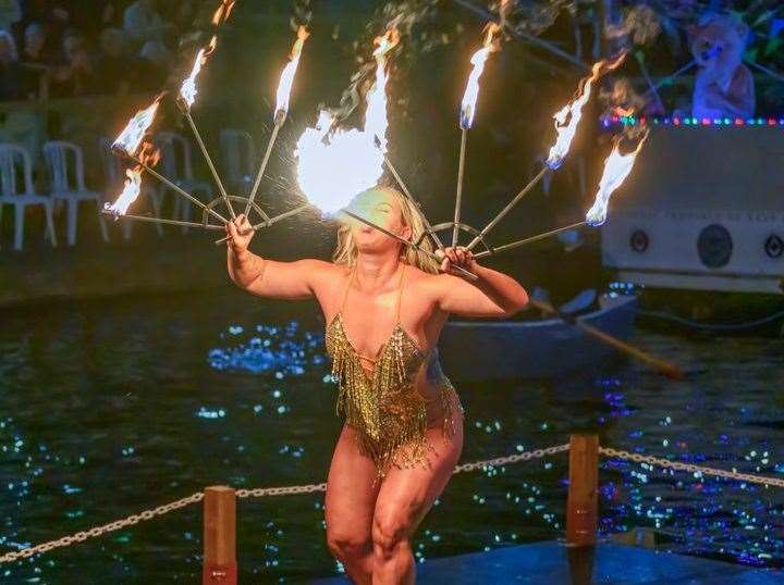 The firebreather at Hythe Venetian Fete. Picture: John Gabris