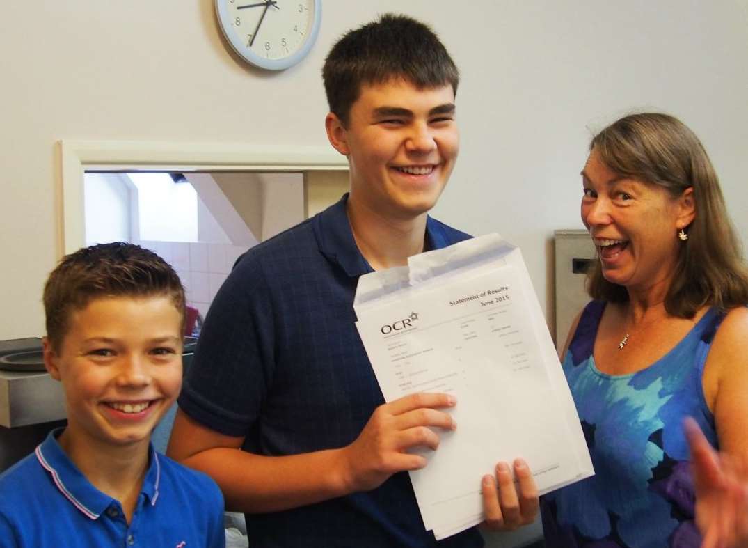 Mrs Wareham with Alex and his brother