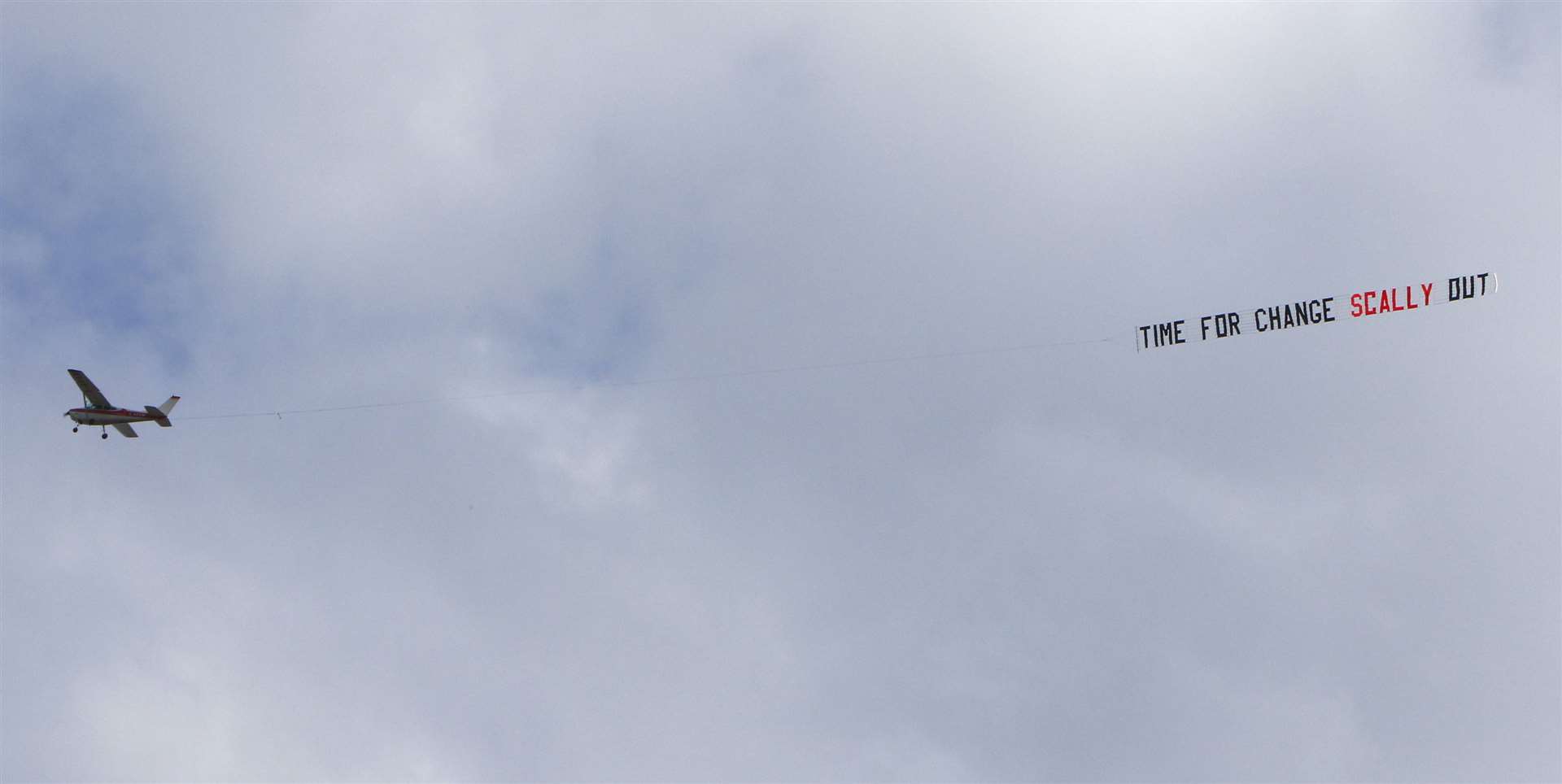 Some of those not in favour of Gillingham chairman Paul Scally's stewardship of the club made their feelings known during the first half of the game against Sunderland. Picture: Andy Jones