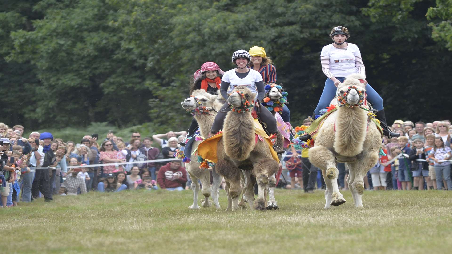 Spectators watch the races