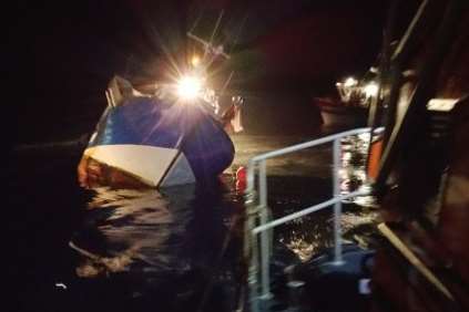 The doomed French fishing boat off Dungeness.