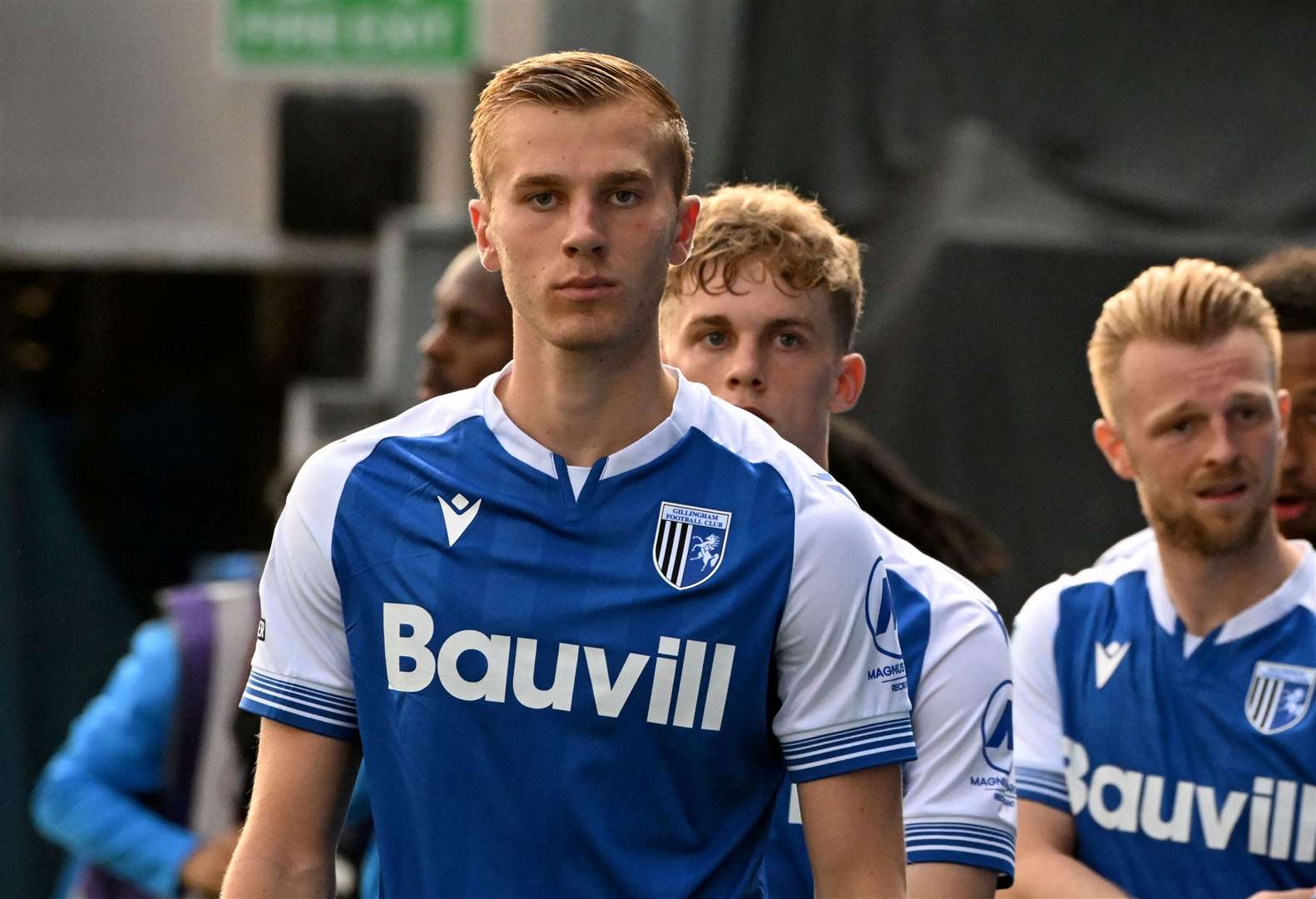 Alex Giles played in central defence for Gillingham on Tuesday night Picture: Barry Goodwin