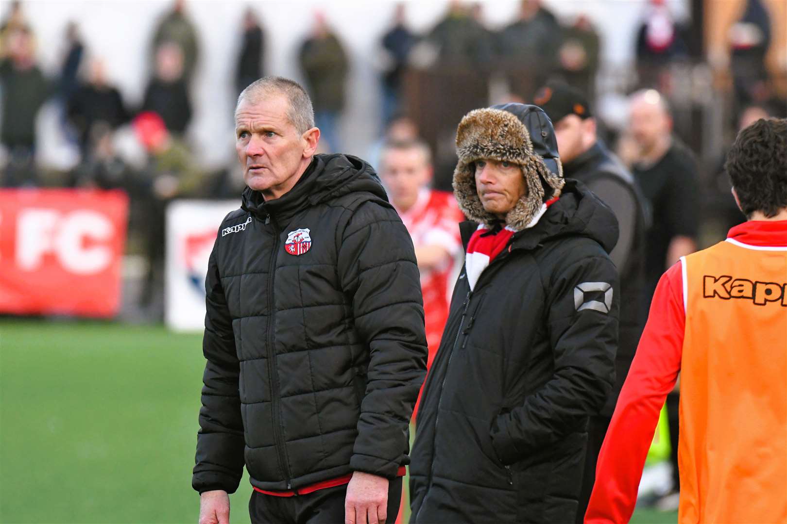 Sheppey assistant boss Geoff Record alongside manager Ernie Batten. Picture: Marc Richards