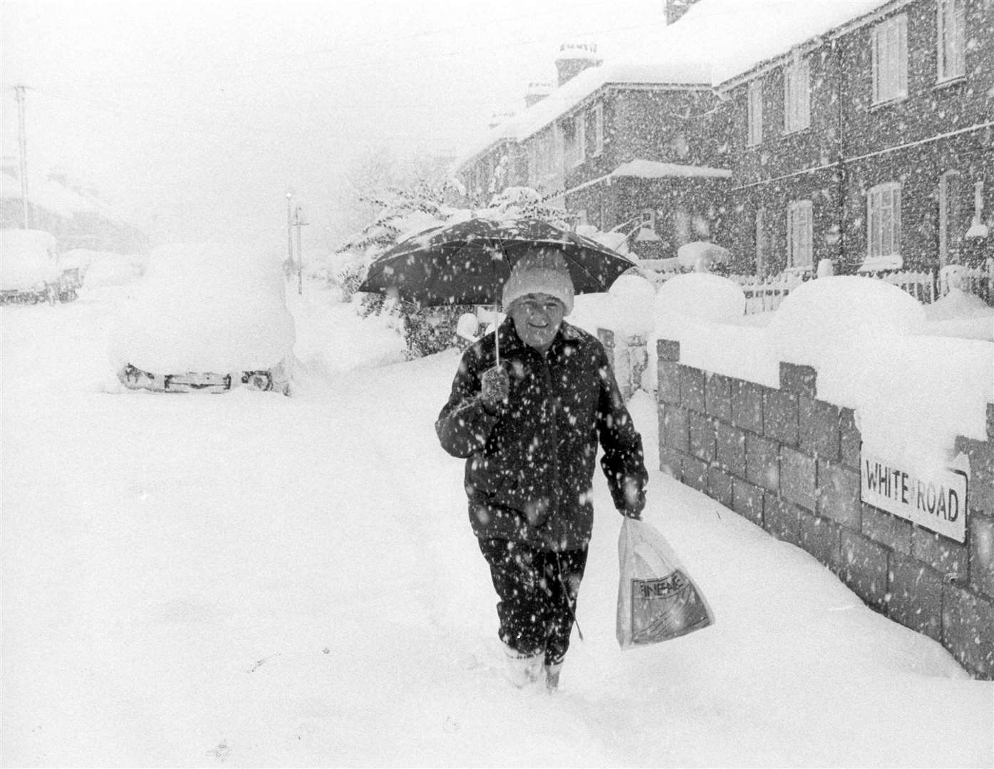 A whiteout in the aptly named White Road