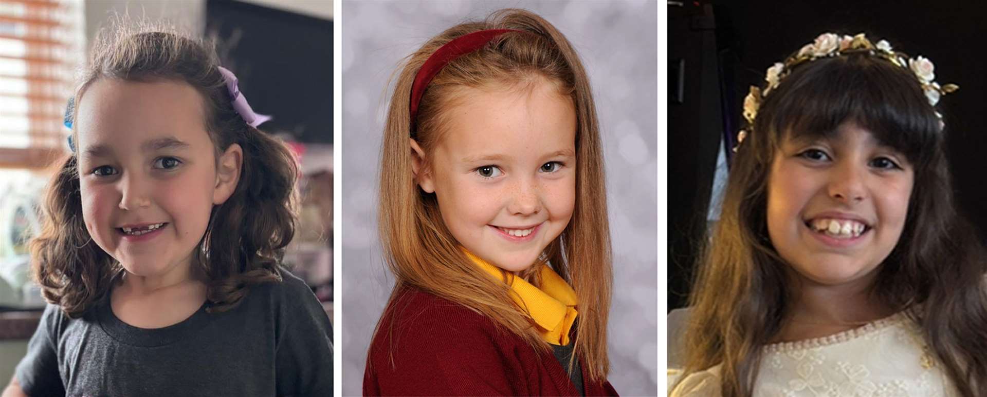 Left to right, Bebe King, six, Elsie Dot Stancombe, seven and Alice da Silva Aguiar, nine, who died after a mass stabbing at a Taylor Swift-themed dance class in Southport (Merseyside Police/PA)