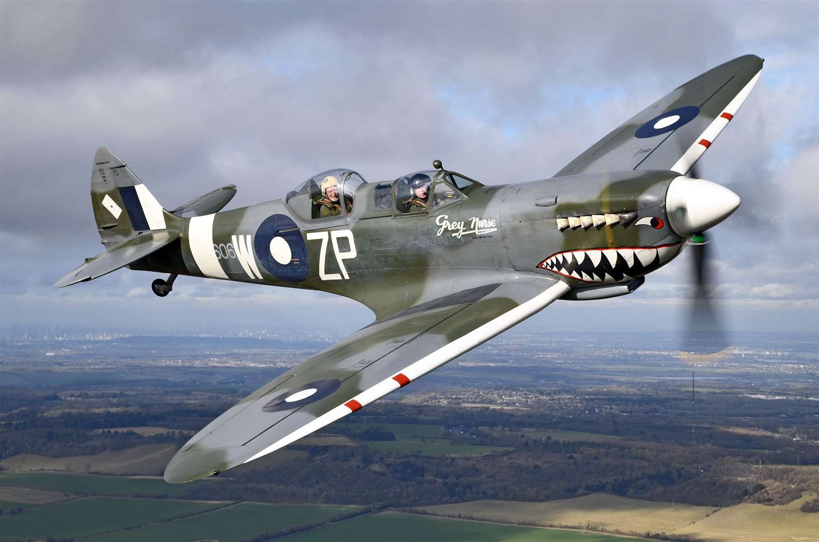 Peter Arnold was reunited with the first Spitfire he ever flew 50 years ago which is now based at the Biggin Hill Heritage Hangar. He was treated to a flight over Kent including landmarks such as Leeds Castle. Picture: Richard Paver/Biggin Hill Heritage Hangar