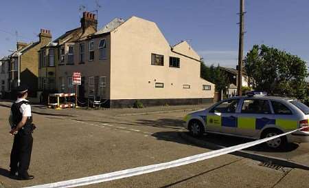 The scene at Blackburn Road on Wednesday morning. Picture: Chris Davey