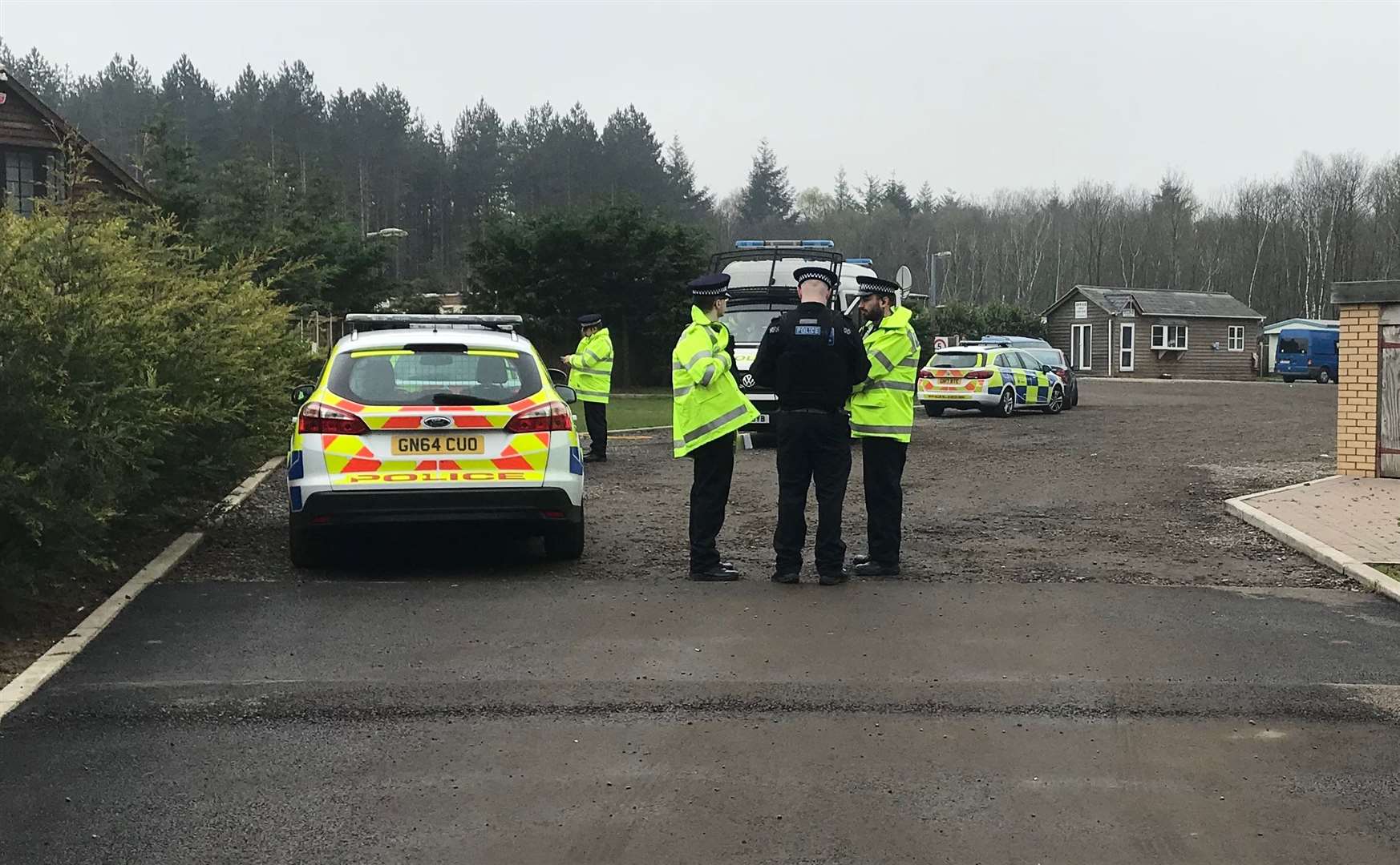 Police at the Brotherhood Wood caravan site