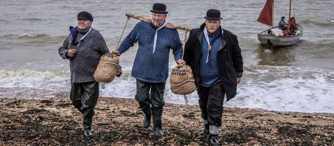 The traditional landing of the oysters at Whitstable Rocks Oyster Festival