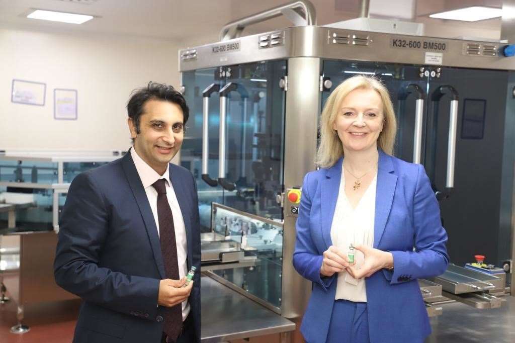 Adar Poonawalla with Secretary of State for International Trade, Liz Truss