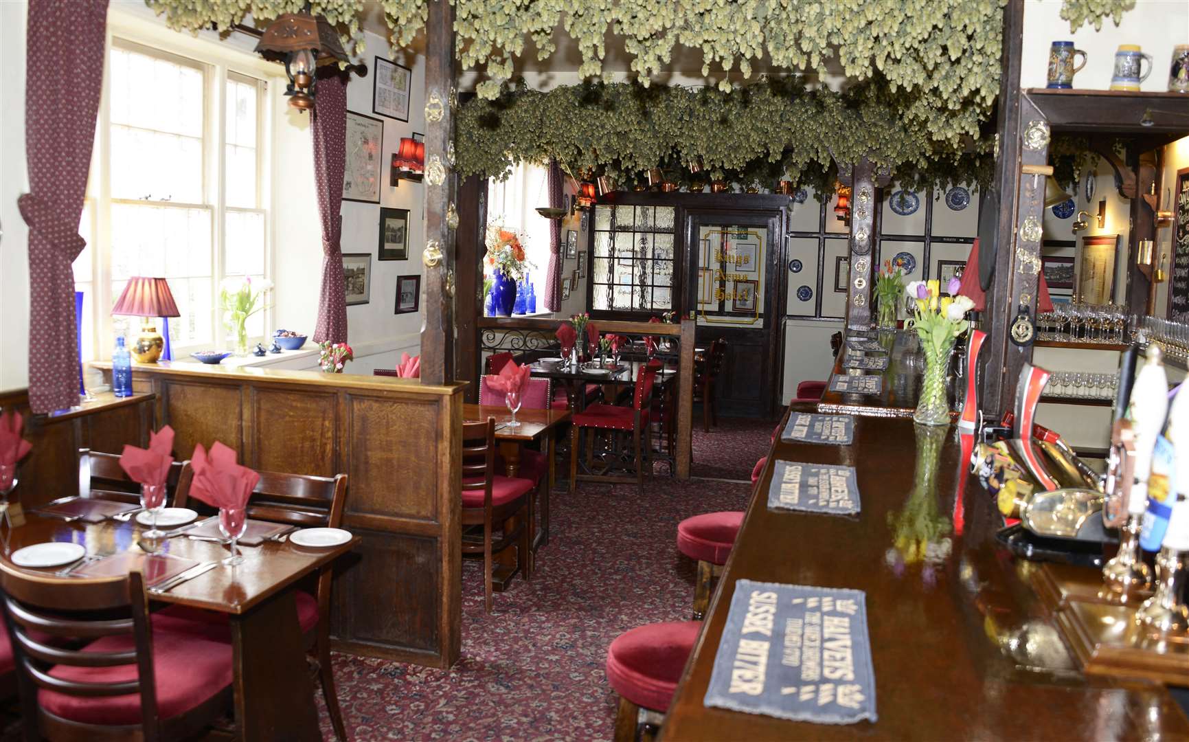 The bar featured a long row of stools facing the pumps but it was hard to imagine anyone just popping in for a pint as the whole place is designed for dining