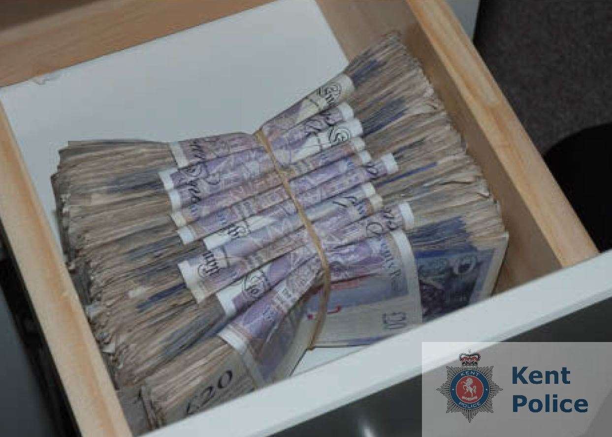 Money seized from the steroid factory