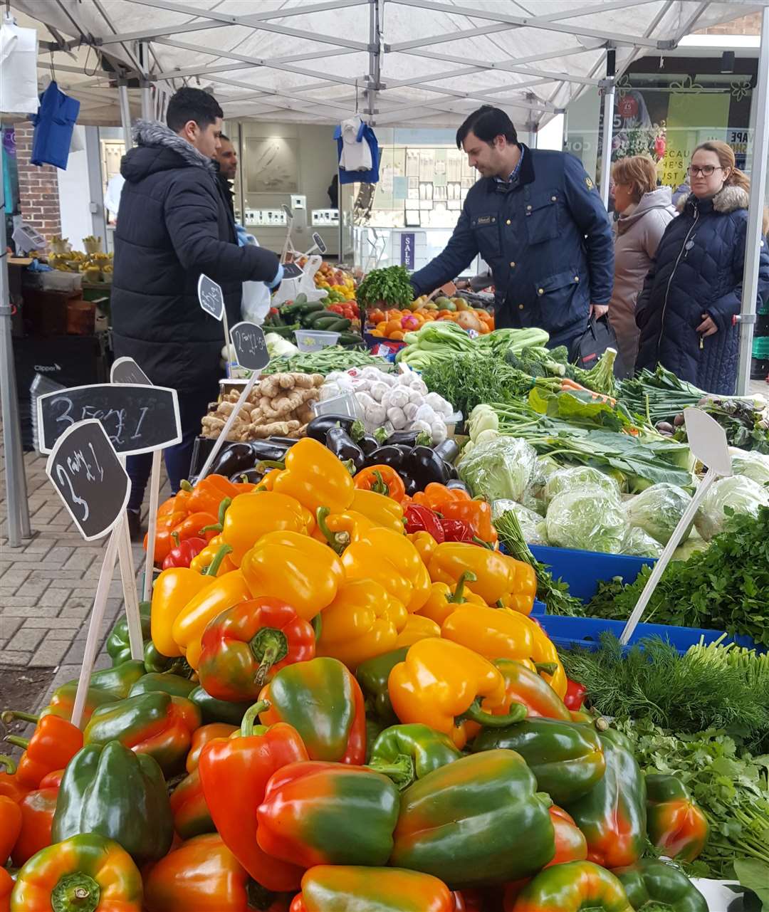 Canterbury market is made up of 14 pitches