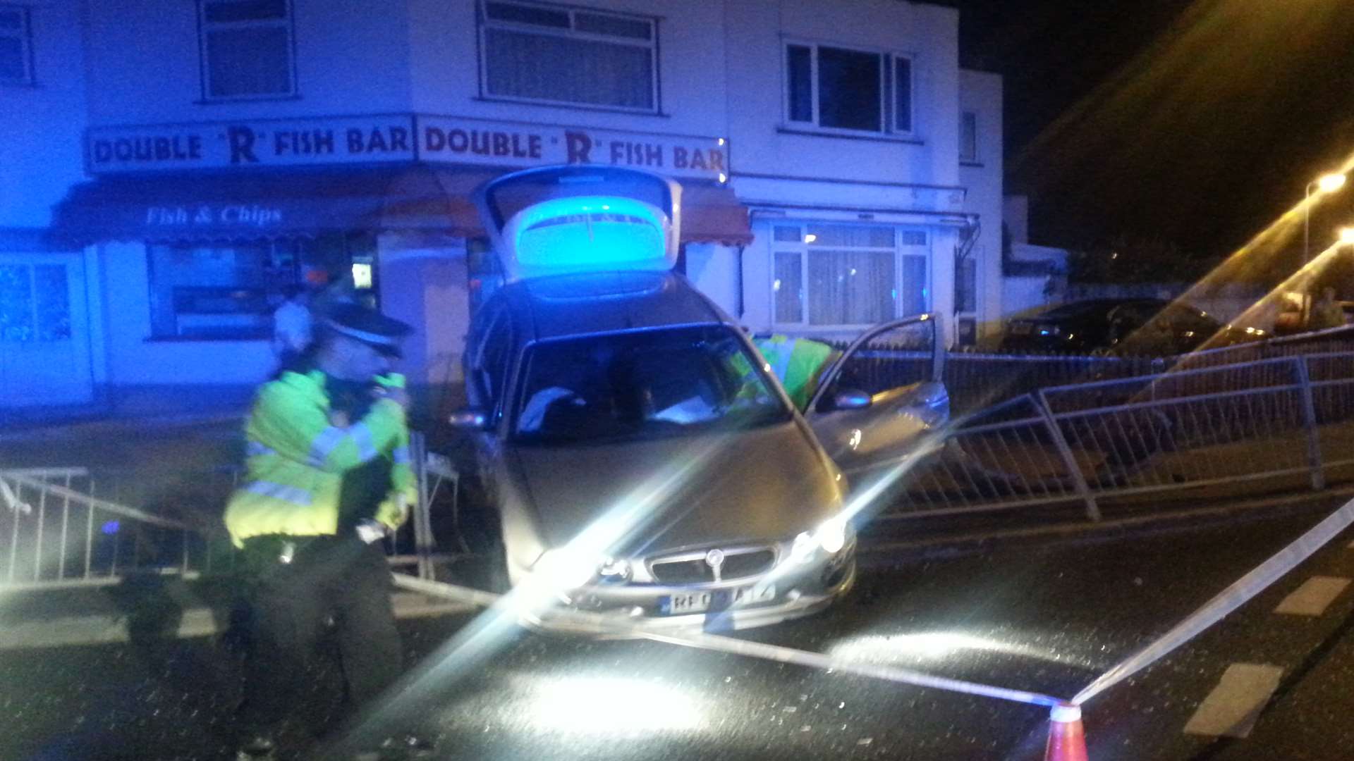 Police at the scene of crash in Sea Street