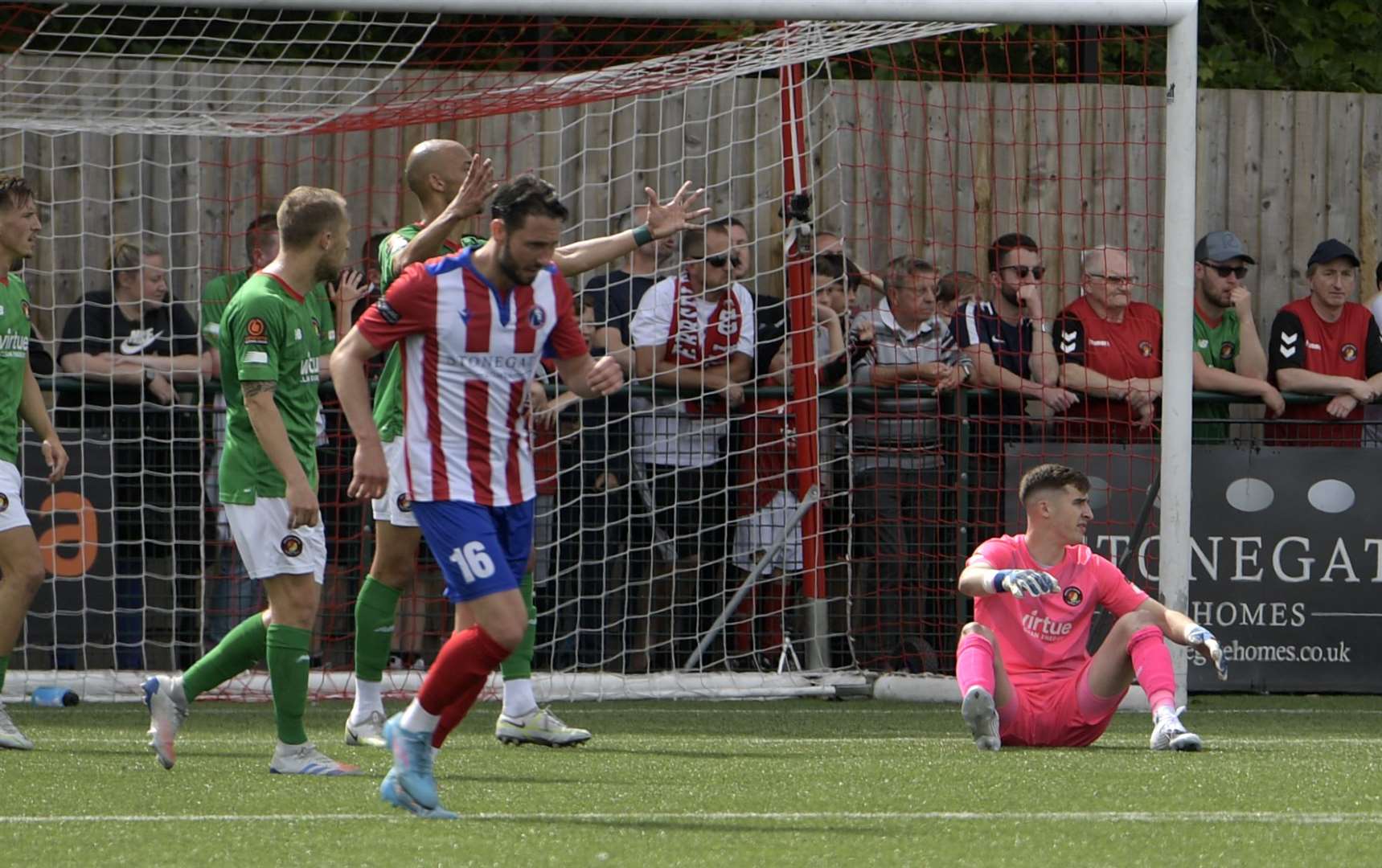 Ebbsfleet are left deflated after Dorking go ahead in extra-time. Picture: Barry Goodwin